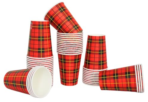 KURTT - Kaffeetassen To Go - Kaffeebecher Pappe 'Schottische Raute' - 7oz/180ml - 1000 Stück - Trinkbecher - Einwegbecher