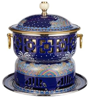 OYWEHECE Chinesischer Hot Pot Shabu Shabu Topf Cloisonné Kupfer Hot Pot Einzelalkoholherd Hot Pot Haushaltskleintopf Chinesischer Hot Pot Hotpot Shabu Topf,E