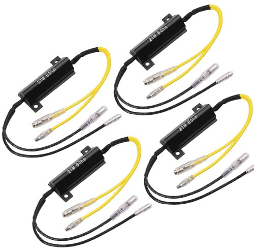 Guuzi 4 STK Y-137 Motorradwiderstand, 12 V Motorradblinker LED-Lastwiderstand Blitzblinker Fehler beheben, Autozubehör LED Blinkerwiderstand Kontrollleuchte Lastwiderstand für Motorrad (21 W 6Ω)