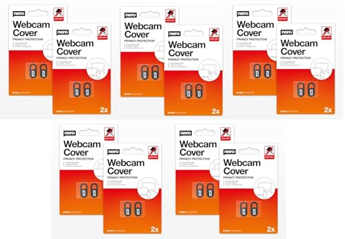 Nero Webcam Cover | Kamera Abdeckung selbstklebend 0,7 mm | Anti-Spy Privacy Schutz mit Schieber | Für Laptop, PC, MacBook, Smartphone, Tablet, Computer | Schwarz