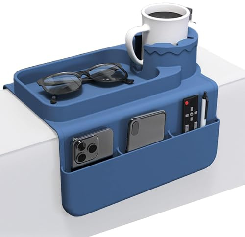 Bandeja de silicona para reposabrazos para sofá, bandeja antideslizante para reposabrazos para sofá - Soporte para bebidas antideslizante de silicona portavasos - Soporte para bebidas antigoteo con