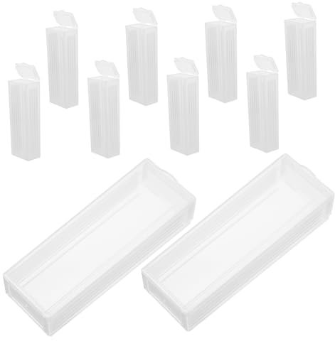 iplusmile 10 Stück-pack 5-fache Transparente Objektträgerbox Aus Kunststoff Wiederverwendbarer Mikroskop Objektträgerhalter Für Labor Und Biologieeinsatz