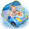 Oziral Bouee pour Bebe Parasol avec UPF50+ Auvent Amovible Siège de Bain pour bébé pour Enfants Piscine Gonflable Bouée de Natation pour bébé Aide à la Natation en Forme de Voiture 12-18 Moi 1-4 an