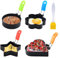 Egg Rings for Frying, 4PCS Egg Ring Molds with Silicone Handle, Fried Egg Cooking Rings with Oil Brush, Fried Egg Mould Pancake Mcmuffin Omelette Shaping Burger Star Flower Heart Round