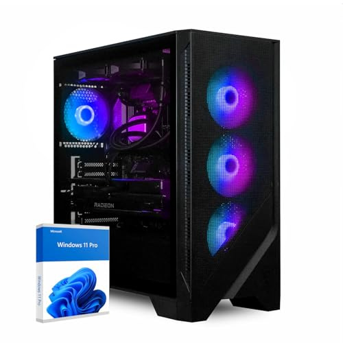 dcl24 Streaming PC Ryzen 9 9950X, AMD Radeon RX9070XT 16GB - 2000GB SSD, 64GB DDR5, Zocker PC mit 16x5.7 GHz, Tower Computer mit WLAN, Gaming Computer mit Windows 11 Pro [20245]