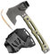 HX OUTDOORS Ascia Multifunzionale, Piccola Tattica da Sopravvivenza per Campeggio, Piccolo Ascia da Bushcraft con Martello e Fodero in Kydex (Verde Militare)