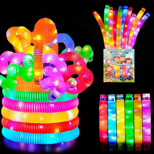SternSinn 12 Pezzi Braccialetti Luminosi Fluorescenti, Bracciali Luminosi Bambini, Decorazione per Festa di Compleanno, Bomboniere per Feste per Bambini, Neon Led Natalizie Halloween Addobbi