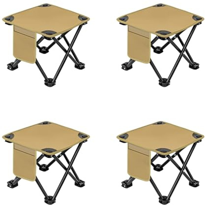 xjdagaoge Sgabello da Pesca Ultraleggero Maza, Piccolo Sgabello Pieghevole Portatile Con Borsa Portaoggetti, Adatto for Campeggio All'aperto, Escursionismo, Pesca, Picnic(Beige,XX-Large)
