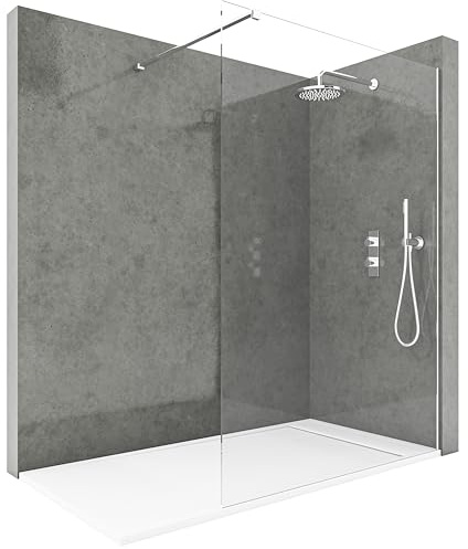 Mampara Ducha Fija - Mamparas de Ducha Fija con Cristal Templado 8 mm – Cristal Transparente con Tratamiento Antical - Perfilería Cromo Brillo – 120 cm (Ancho) x 200 cm (Alto)