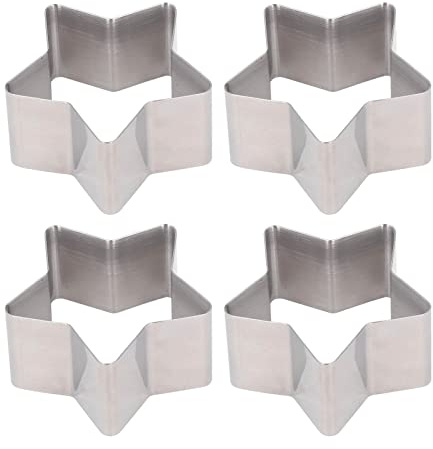 WPKD BLUEIY 4 cortadores de pasteles, herramienta multifunción de acero inoxidable con tapa, forma de estrella, fácil liberación, cortador de hornear para