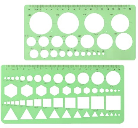 Normographe Geographie, Normograph für Skizzen und Schemen, Schablone, Lineal, Kreisschablone, geometrische Schablone, Messvorlagen, Lineal für künstlerisches Studio oder Zeichnen und persönliches