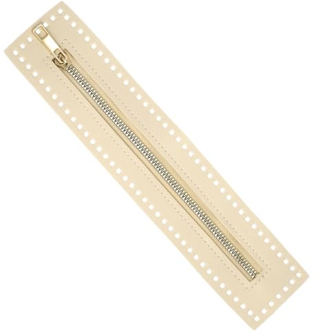QUARKZMAN Cremallera De Cuero PU 10.6x2.3 Con Cremallera De Bobina A Granel Para Reemplazo De Marco Para Bolsos De Crochet Zapatos Jeans Accesorios De Manualidades DIY Beige