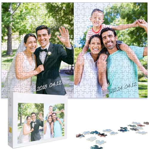 Multi-Photo Personalised Jigsaw Puzzle for Adults – Tell a Story with 1–3 Photos on One Puzzle. Custom 200/300/500/1000/1500/2000-Piece Design with Your Favourite Pictures