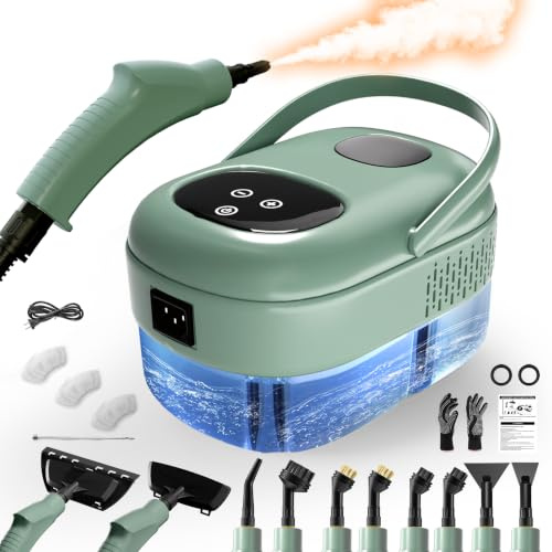 Dampfreiniger, Handdampfreiniger mit 1,1L Wassertank, 15s Aufheizzeit, Grün