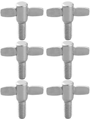 iplusmile 6 Stück Metall Beckenmuttern und Schrauben M6 Schlagzeug Zubehör für Hi Hat Beckenständer Stabile Befestigung für Schlagzeugsets
