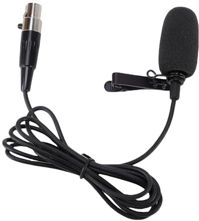 Oreilet Lavalier Lapel Microphone, Trådbunden Kondensator Handfri Klämma på Lapel Mic med XLR 4-stiftskabel & Skumskydd för Trådlöst Bältesändarsystem