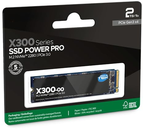 SIMPLETEK - Unità SSD M.2 NVMe PCIe 3.0 da 2TB - Formato 2280 - Disco a Stato Solido Interno ad Alta Capacità - Per Desktop, Laptop e AIO