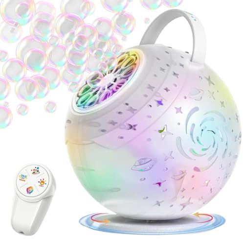 Macchina per bolle di sapone,Ricaricabile con rotazione automatica a 360 gradi per esterni e,Macchina per Bolle a 10 Fori per Bambini | Per feste di compleanno, matrimoni, giardino, attività