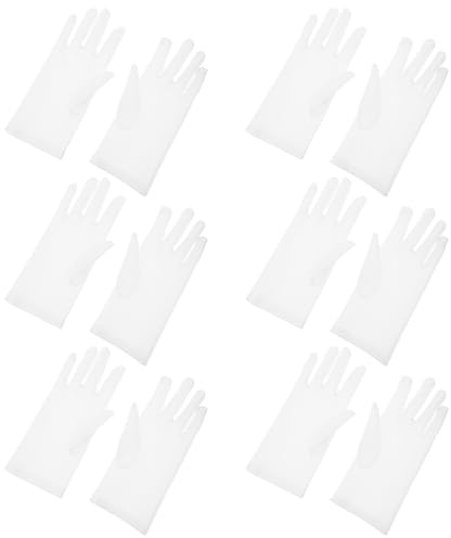 SEWOART 6 Paar Weiße Dünne Baumwollhandschuhe aus Weicher Baumwolle für Damen und Herren Flexible Handschuhe zum Reinigen und Berühren von Schmuck und Münzen
