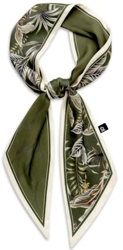 DRESHOW Head Scarf for Women Long Thin Silk Scarf for Neck Hair Handbag Elegant Daily Scarves