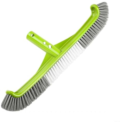 Hoppipola Spazzola per la pulizia della piscina con setole in nylon, 43 cm, vinile sicuro e superfici verniciate, testa larga, angoli e bordi, per pali standard