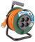 Electraline 49108 Prolunga Elettrica 25 mt con Avvolgicavo 4 Prese Polivalenti (Schuko + 10/16A) Spina Grande 16A, con Protezione-Sezione Cavo 3G1 mm², Verde-Arancio