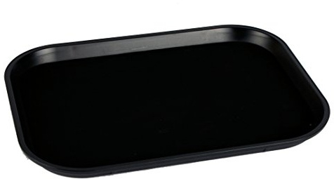 MC Ristorazione - Vassoio Antiscivolo Rettangolare, colore Nero, 46x35 cm, Made in Italy, ideale per bar, caffè, ristoranti, hotel.