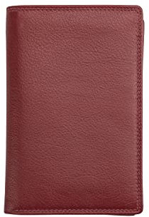 Josephine Osthoff Brieftasche Herren Leder Ausweisetui Reisepasshülle Hochformat Ausweishülle Damen Gross Ausweistasche RFID-Schutz Slim Wallet mit Geldscheinfach (942), Farbe:Bordeaux