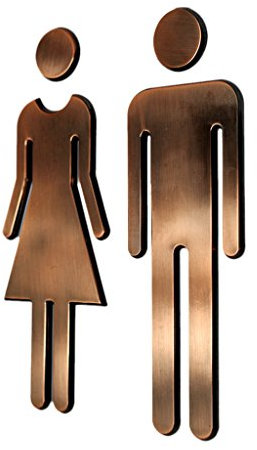 KESOTO Homme & Femme WC Autocollants Signes De Toilette Plaque Signalétique Toilettes des Toilettes en Bronze