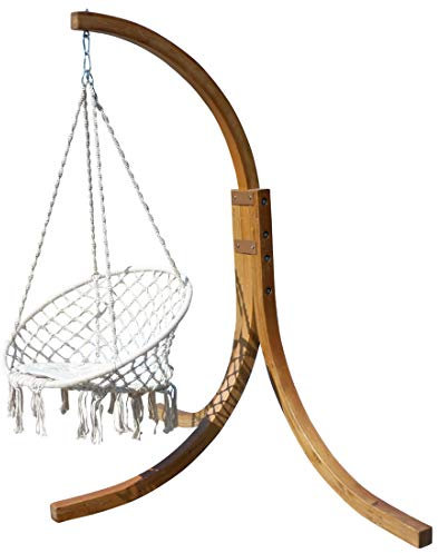 ALEOS. Design Hängesessel NAV-Cruz mit Gestell aus Holz Lärche komplett mit Hängesessel von AS-S