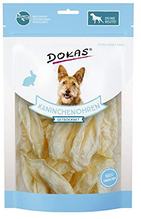 Dokas Dog Kaninchenohren für Hunde - Ohne Fell - Getrocknet - 7 x 70g