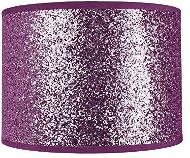 Modern and Designer Bright Purple Glitter Fabric Pendant/Lamp Shade 25cm Wide | 60w Maximum by Happy Homewares