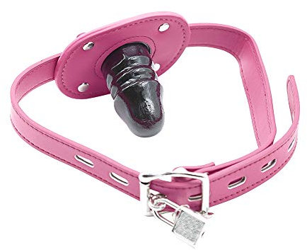 Roluck Knebel Mund Extrem Dildoknebel mit Schloss Knebel Mund Einstellbar Bondage Penisknebel SM Fetish Sexspielzeug (S)