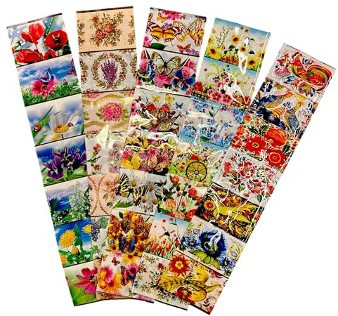Ukrainisches Kunsthandwerk Eier-Dekor Folien Set „Blumen“ – Schrumpffolie für Ostereier – für 35 Eier – geeignet für gekochte, ausgeblasene, Styropor- & Kunststoff-Eier – Wetterfest (17.40.30.36.94)