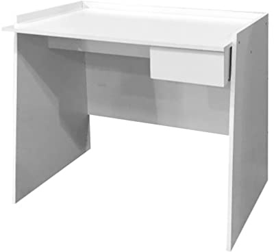 King Collection A1505011 Escritorio Blanco con cajón, Madera de ingeniería