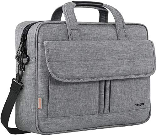 Taygeer Laptoptasche 15.6 Zoll, Wasserdicht Aktentasche Notebooktasche Laptop Umhängetasche Computertasche Business Tasche Laptop Schultertasche für Universität Reisen Männer Frauen, Grau
