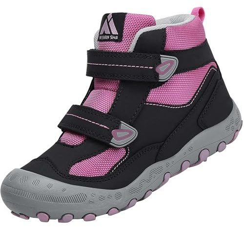Mishansha Senderismo Trekking Zapatos Niño Transpirable Zapatillas de Senderismo Niñoso Botas de Montaña Invierno Adolescente, Morado 28