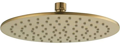 Ben Round Duschkopf, Handbrause Regendusche 25 cm, Gold, Gebürstetes Messing, Eleganter Brausekopf, Duschbrause