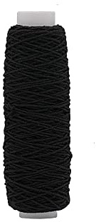 Bobina de 20 m de cordón elástico para costura, confección de vestidos, mercería (negro, paquete de 1)