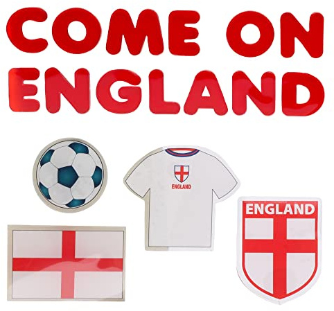 Toyland® England Themed Gel Window Stickers - Come On England - St George's, World Cup & Euros - English Party Decorations
