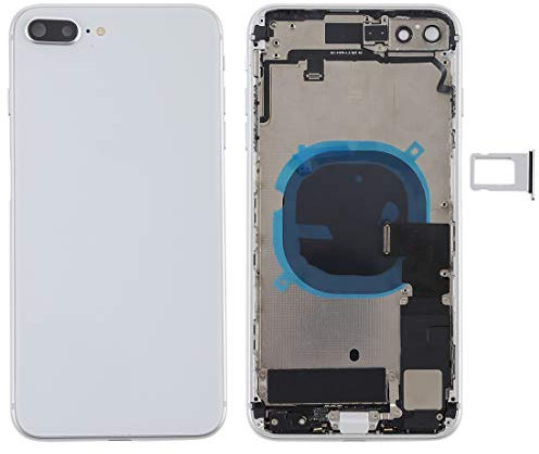 High-Tech Place Couvercle de la Batterie avec Touches latérales et vibrateur et Haut-Parleur Fort et Bouton d Alimentation + Bouton de Volume Câble et Plateau de Carte pour iPhone 8 Plus (Noir)
