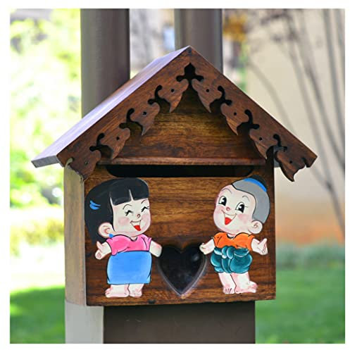 Cassetta postale Cassette postali rustiche da parete in legno creativo in legno massello scava fuori cassetta delle lettere antipioggia porta posta for ingresso/casa/giardino/decorazione porta anterio