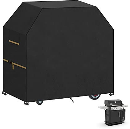 VANSHEIM Grill Abdeckhaube Gasgrill Abdeckung Wetterfest Grillabdeckungen 420D Oxford Schutzhülle für RÖSLE Gasgrill BBQ-Station VIDERO G2/G2-S 2 Brenner, Char-Broil 340B - 3 Brenner 117x65x117cm