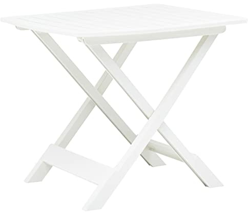 Homgoday Gartentisch Klappbar Klapptisch Tisch Balkontisch Beistelltisch Bistrotisch Terrassentisch Holztisch für Garten Balkon Terrasse Weiß 79 x 72 x 70 cm Kunststoff