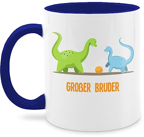 Tasse Tassen 325ml - Großer Bruder Dinosaurier - 325 ml - Dunkelblau - tasse+großer+bruder big brother brüder geschenk fuer den grossen bruder geschwister für großen bro grosser große