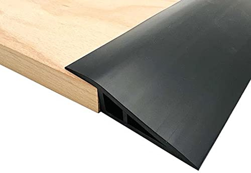 jackfru 1M/2M/3M Selbstklebend üBergangsprofil Abdeckleiste Breite: 7cm, Boden&Teppich für Teppich Schwellenübergang Höhe weniger als 15mm (Schwarz-1M)