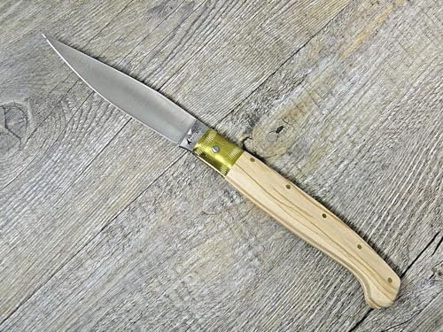 Generico Coltello Artigianale Pattada Manico in Legno d’ulivo in 2 Dimensioni 24 e 22 cm totali (24 cm)