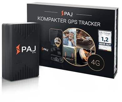 PAJ COMPACT Finder 4G - GPS Tracker for Cars, Motorcycles and Trucks - Up to 40 Days Battery Life - Theft Protection with Live Tracking in UK and Europe, Alarm Notification in case of Emergency
