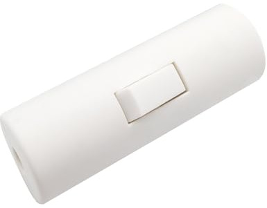 Schnurzwischenschalter AN/AUS Weiß 1-polig für 2- und 3-adrige Kabel 250V 1A Tischlampe Stehlampe DIY Innenbereich