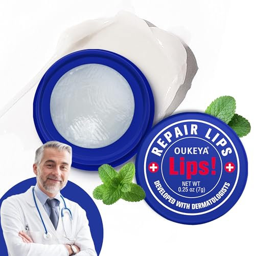 Baume Médicamenteux pour Lèvres avec Cire d'Abeille, Petrolatum, Huile de Menthe Poivrée, Ingrédients Naturels, Hydratation et Soin Longue Durée pour Lèvres Très Sèches et Gerçures, 1 Pièce